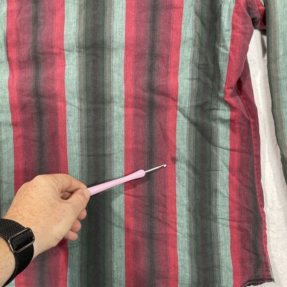 Vintage USA Panhandle Slim Men 16.5-35 Pearl Snap Western Shirt Red Blue Rodeo - Picture 9 of 10